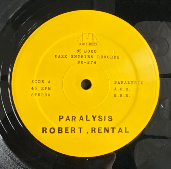 Robert Rental - Paralysis | Dark Entries (DE-274) - 3