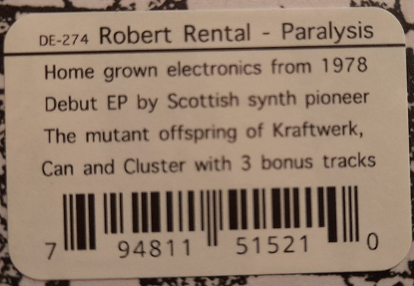 Robert Rental - Paralysis | Dark Entries (DE-274) - 9
