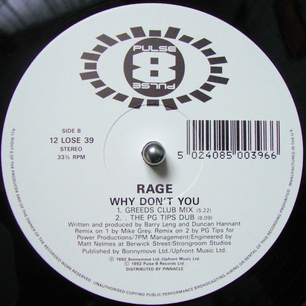 Rage - Why Don't You | Pulse-8 Records (12 LOSE  39) - 4