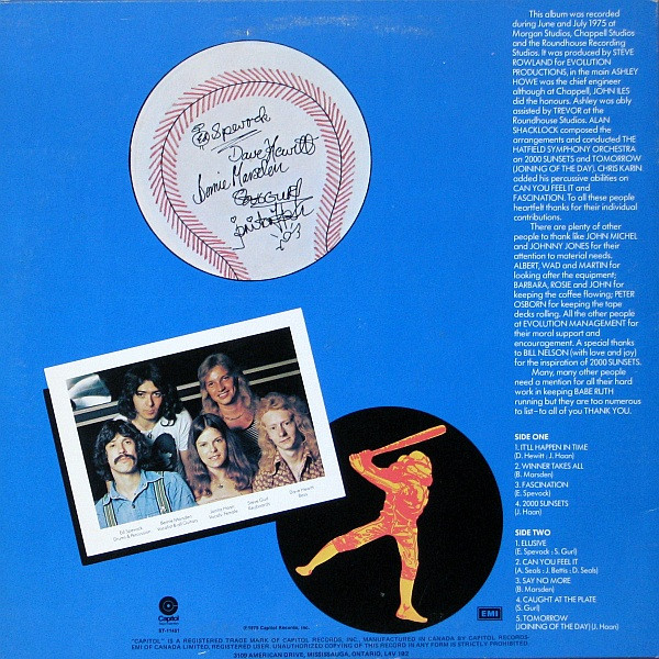 Babe Ruth - Stealin' Home | Capitol Records (ST-11451) - 2 Babe Ruth - Stealin' Home | Capitol Records (ST-11451) - 2