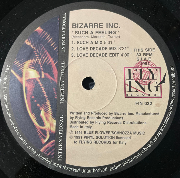 Bizarre Inc. - Such A Feeling / Raise Me | Flying International (FIN 032) - 2 Bizarre Inc. - Such A Feeling / Raise Me | Flying International (FIN 032) - 2