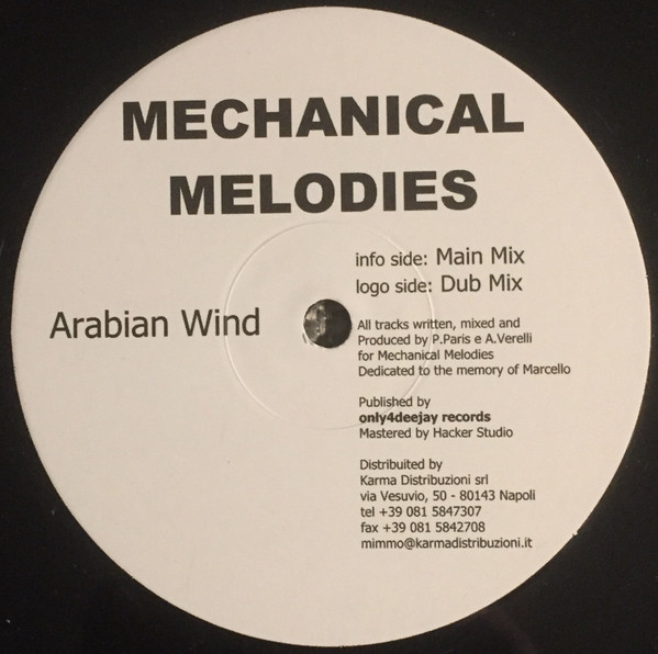 Arabian Wind - Mechanical Melodies | Only4Deejay Records (O4DJ 001) - main
