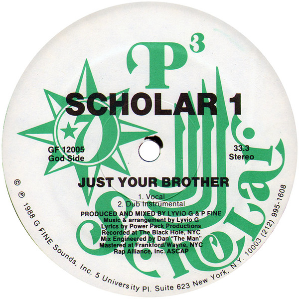 Scholar 1 - Turn Up The Radio / Just Your Brother | G Fine Sounds (GF 12005) - 2