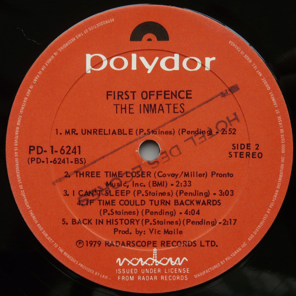 The Inmates - First Offence | Polydor (PD-1-6241) - 4 The Inmates - First Offence | Polydor (PD-1-6241) - 4