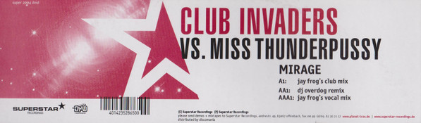 Club Invaders vs. Miss Thunderpussy - Mirage | Superstar Recordings (super 2004 dmd) - main