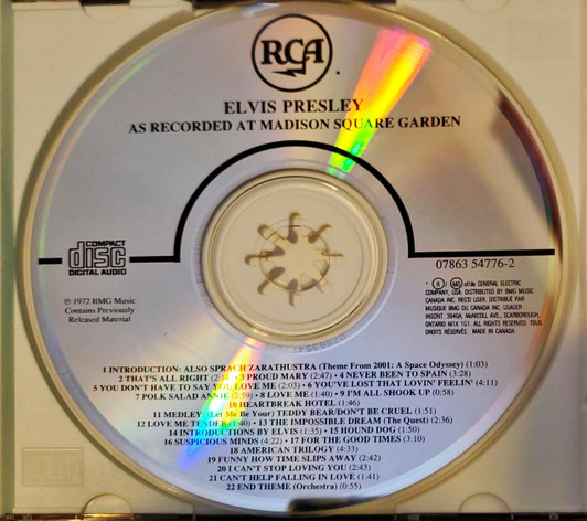 Elvis Presley - Elvis As Recorded At Madison Square Garden | RCA (07863 54776-2) - 3 Elvis Presley - Elvis As Recorded At Madison Square Garden | RCA (07863 54776-2) - 3