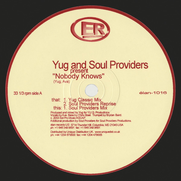Yug & Soul Providers - Nobody Knows | Elan Records (ELAN 1016) - 2