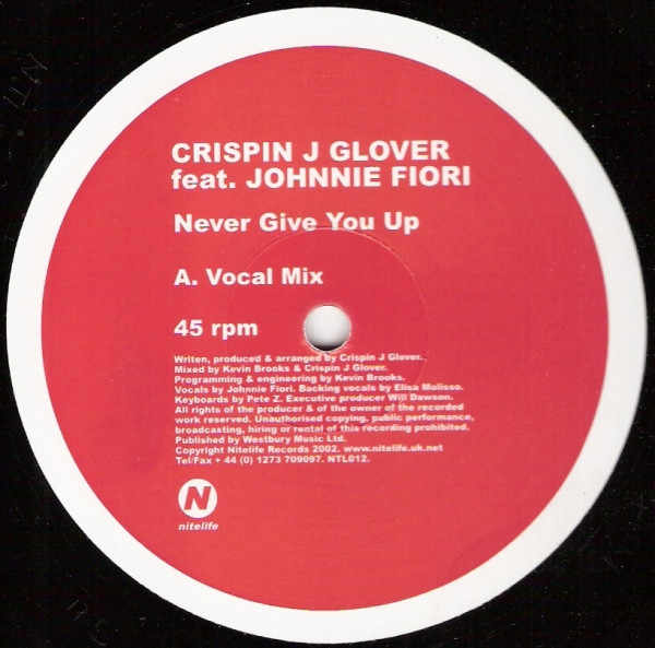 Crispin J. Glover - Never Give You Up | Nitelife (NTL 012) - main