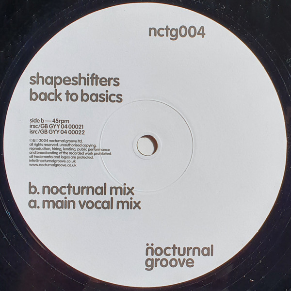 Shapeshifters - Back To Basics | Nocturnal Groove (nctg004) - main