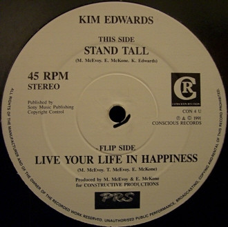 Kim Edwards - Stand Tall / Live Your Life In Happiness | Conscious Records (CON 4 U) - main Kim Edwards - Stand Tall / Live Your Life In Happiness | Conscious Records (CON 4 U) - main