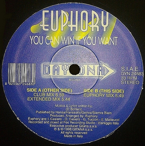 Euphory - You Can Win If You Want | Daytona Records (DYN 24683) - main