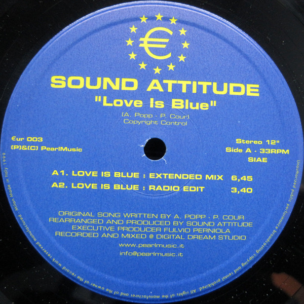Sound Attitude - Love Is Blue/The City | Euro Records (EUR 003) - main Sound Attitude - Love Is Blue/The City | Euro Records (EUR 003) - main