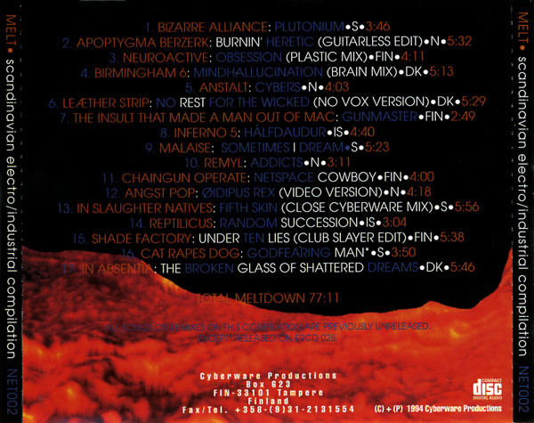 Various - Melt - Scandinavian Electro/Industrial Compilation | Cyberware Productions (NET002) - 2