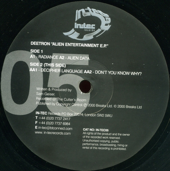 Deetron - Alien Entertainment E.P. | Intec Records (IN-TEC05) - 3 Deetron - Alien Entertainment E.P. | Intec Records (IN-TEC05) - 3