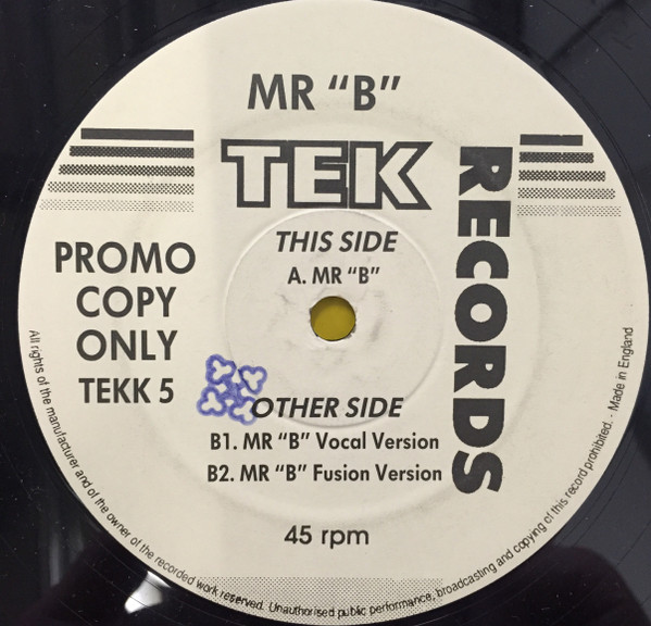 Mr B - Mr B | Tek Records (TEKK 5) - main