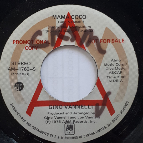 Gino Vannelli - Mama Coco | A&M Records (AM-1760-S, AM-1760)