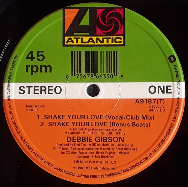 Debbie Gibson - Shake Your Love | Atlantic (A9187T) - 3 Debbie Gibson - Shake Your Love | Atlantic (A9187T) - 3