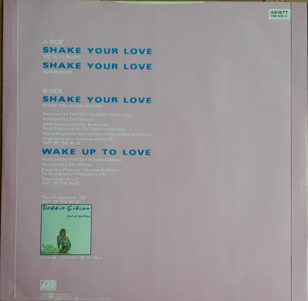 Debbie Gibson - Shake Your Love | Atlantic (A9187T) - 2 Debbie Gibson - Shake Your Love | Atlantic (A9187T) - 2