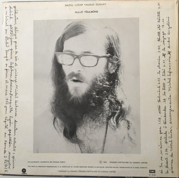 Raôul Duguay - Alllô Tôulmônd | Capitol Records (ST 70.036) - 2