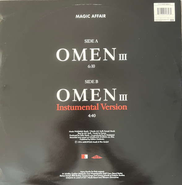 Magic Affair - Omen III | Electrola (7243 8 81134 6 5) - 2 Magic Affair - Omen III | Electrola (7243 8 81134 6 5) - 2