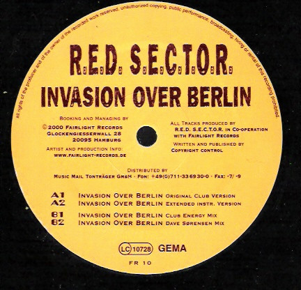 R.E.D. S.E.C.T.O.R. - Invasion Over Berlin | Fairlight Records (FR 10) - main R.E.D. S.E.C.T.O.R. - Invasion Over Berlin | Fairlight Records (FR 10) - main