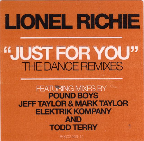 Lionel Richie - Just For You - The Dance Remixes | Island Records (B0002466-11) - main