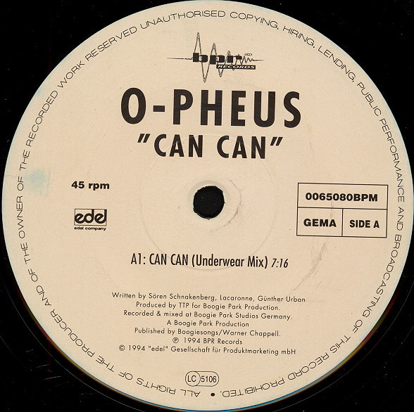O-Pheus - Can Can | BPM Records (0065080BPM) - main