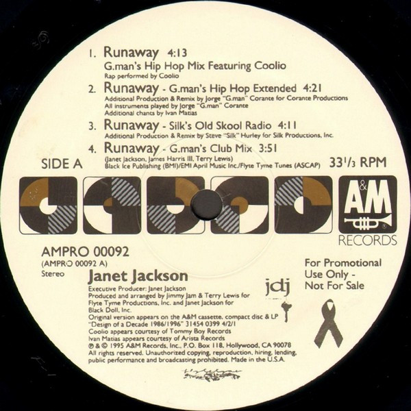 Janet Jackson - Runaway | A&M Records (AMPRO 00092) - 3