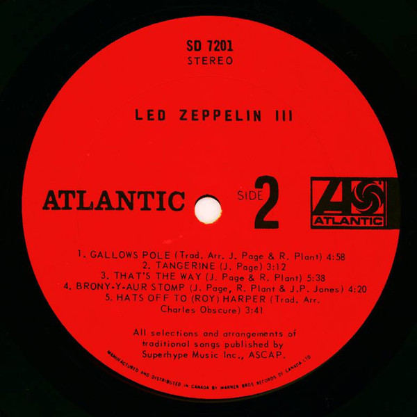 Led Zeppelin - Led Zeppelin III | Atlantic (SD 7201) - 5 Led Zeppelin - Led Zeppelin III | Atlantic (SD 7201) - 5