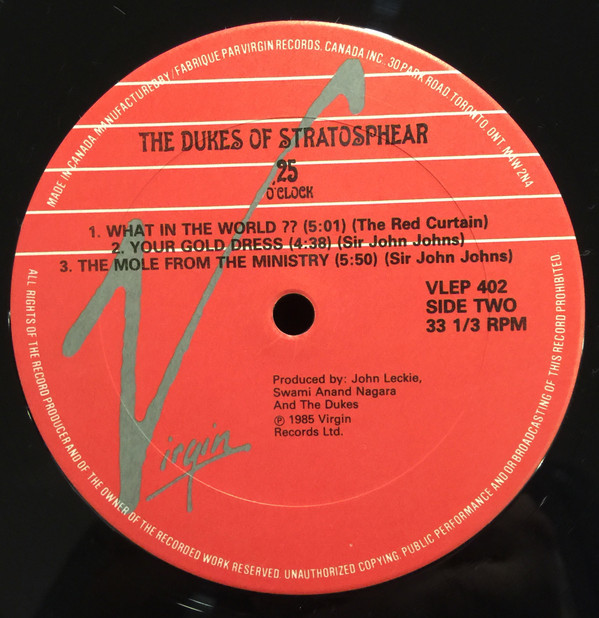 The Dukes Of Stratosphear - 25 O'Clock (EP) [Vinyl] | Virgin (VLEP 402) - 4