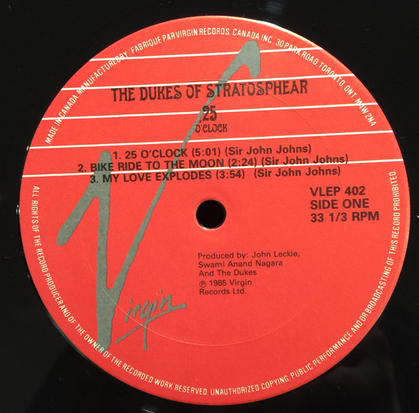 The Dukes Of Stratosphear - 25 O'Clock (EP) [Vinyl] | Virgin (VLEP 402) - 3