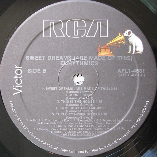 Eurythmics - Sweet Dreams (Are Made Of This) | RCA Victor (AFL1-4681) - 4 Eurythmics - Sweet Dreams (Are Made Of This) | RCA Victor (AFL1-4681) - 4