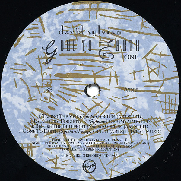 David Sylvian - Gone To Earth | Virgin (VDL1) - 5 David Sylvian - Gone To Earth | Virgin (VDL1) - 5