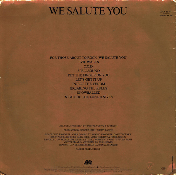 For Those About To Rock We Salute You