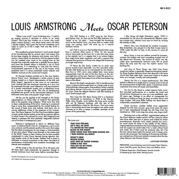 Louis Armstrong & Oscar Peterson - Louis Armstrong Meets Oscar Peterson LP | Verve Records (B0031689-01) - 4 Louis Armstrong & Oscar Peterson - Louis Armstrong Meets Oscar Peterson LP | Verve Records (B0031689-01) - 4