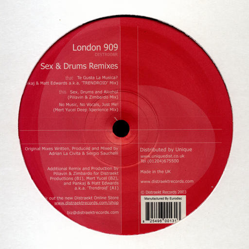 London 909 - Sex, Drums EP (Remixes) | Distraekt Records (DISTR 008R)