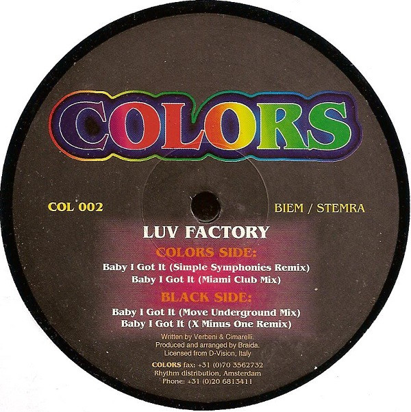 Luv Factory - Baby I Got It | Colors (COL 002) - main Luv Factory - Baby I Got It | Colors (COL 002) - main