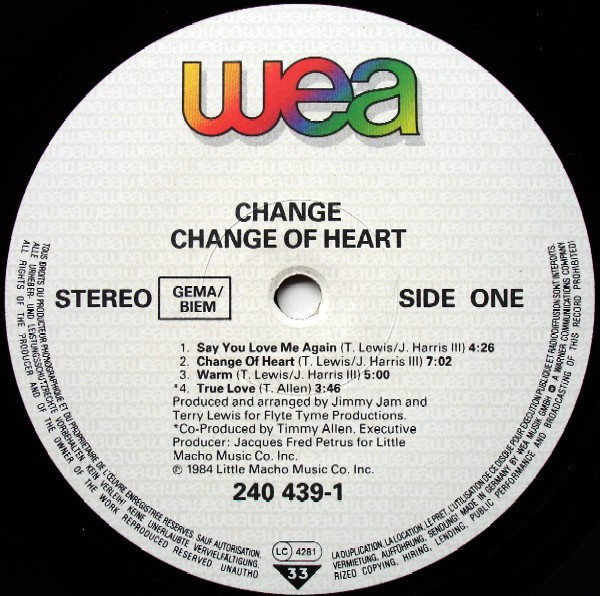 Change - Change Of Heart | WEA (240 439-1) - 4