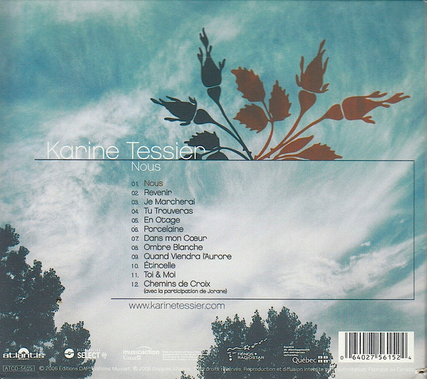 Karine Tessier - Nous | Disques Atlantis (ATCD-5615) - 2 Karine Tessier - Nous | Disques Atlantis (ATCD-5615) - 2