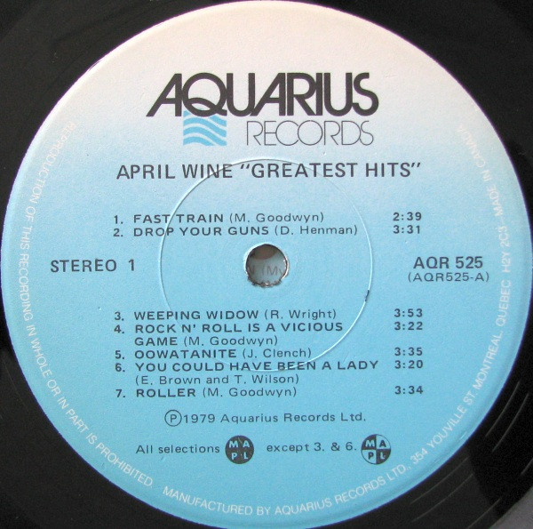 April Wine - Greatest Hits | Aquarius Records (AQR 525) - 3 April Wine - Greatest Hits | Aquarius Records (AQR 525) - 3