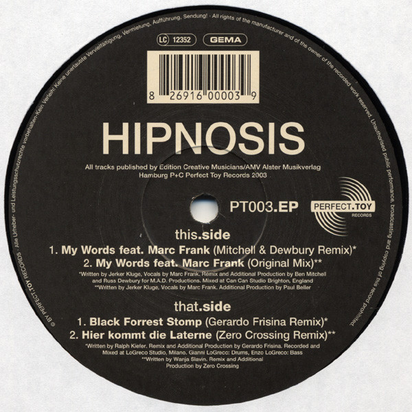 Hipnosis - Hipnosis EP | Perfect.Toy Records (PT003.EP) - main Hipnosis - Hipnosis EP | Perfect.Toy Records (PT003.EP) - main