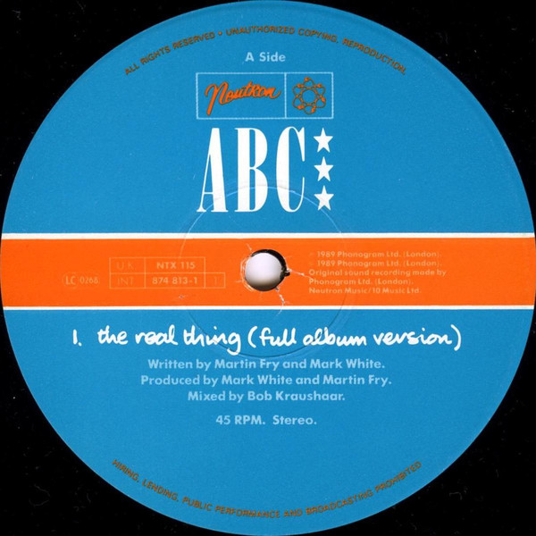 ABC - The Real Thing | Neutron Records (NTX 115) - 3