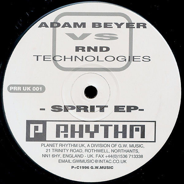 Adam Beyer vs. R.N.D. Technologies - Sprit EP | Planet Rhythm Records (PRR UK 001)