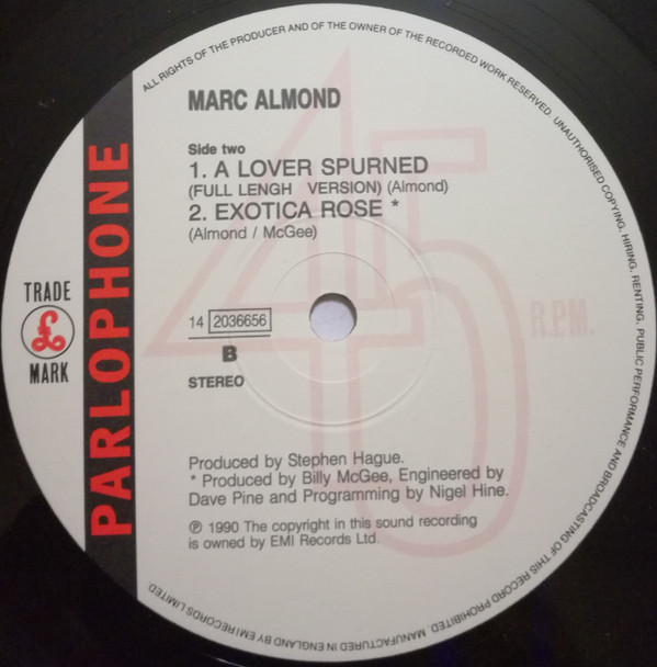 Marc Almond - A Lover Spurned | Parlophone (14 2036656) - 4
