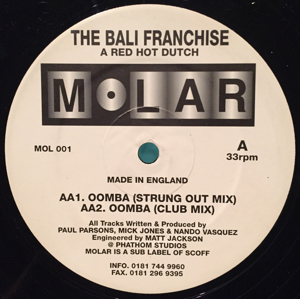 The Bali Franchise - A Red Hot Dutch | Molar Records (MOL 001) - main