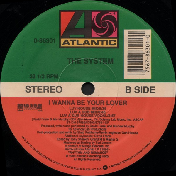 The System - I Wanna Be Your Lover | Atlantic (0-86301) - 4 The System - I Wanna Be Your Lover | Atlantic (0-86301) - 4