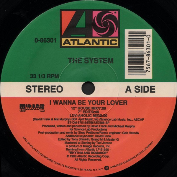 The System - I Wanna Be Your Lover | Atlantic (0-86301) - 3 The System - I Wanna Be Your Lover | Atlantic (0-86301) - 3