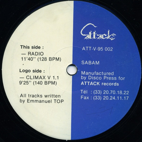 Emmanuel Top - Climax V 1.1 | Attack Records (ATT-V-95 002) - main Emmanuel Top - Climax V 1.1 | Attack Records (ATT-V-95 002) - main