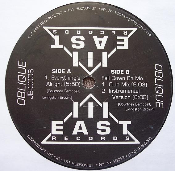 Oblique - Everything's Alright / Fall Down On Me | 111 East Records (JB-0006) - main Oblique - Everything's Alright / Fall Down On Me | 111 East Records (JB-0006) - main