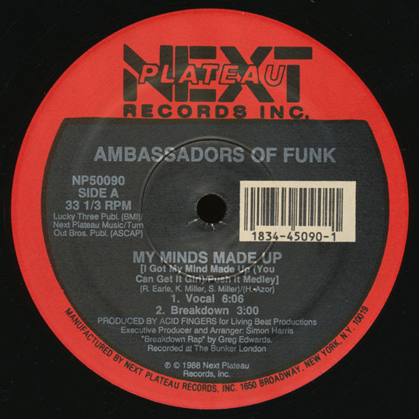 Ambassadors Of Funk - My Minds Made Up | Next Plateau Records Inc. (NP 50090) - 2 Ambassadors Of Funk - My Minds Made Up | Next Plateau Records Inc. (NP 50090) - 2